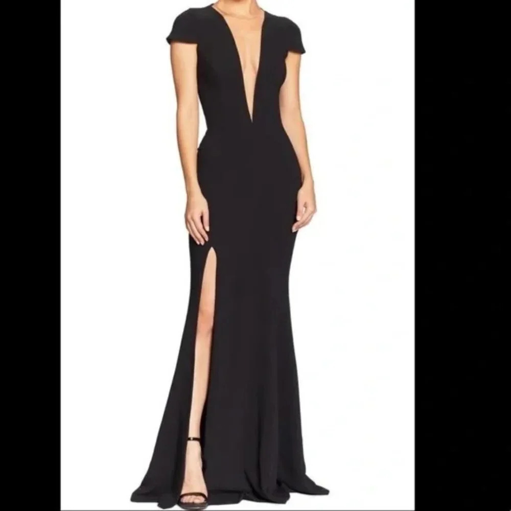 NEW Dress the Population Black Sheer Panel Leah Dress Size XS